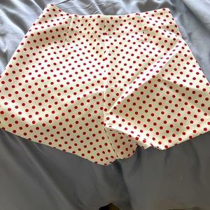 Zara Hot Shorts Medium white with red dots and red  top